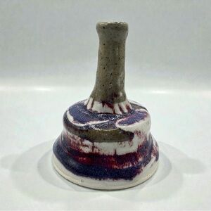 Handcrafted Ceramic Bell Multicolor Drip Glaze Artisan Pottery Vintage Decor
